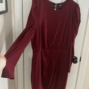 Super cute, high neck maroon dress